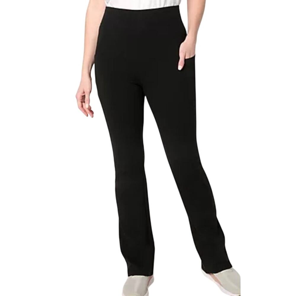 QVC Denim&Co Reg Yoga Stretch Lightly Boot Pant w/Pockets Black NWOT Size XS - Picture 1 of 8